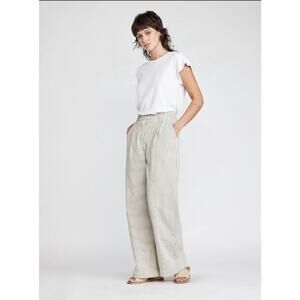 Anthropologie Self Contrast Caroline Pinstripe Pants Woman Designed Quality Sz S